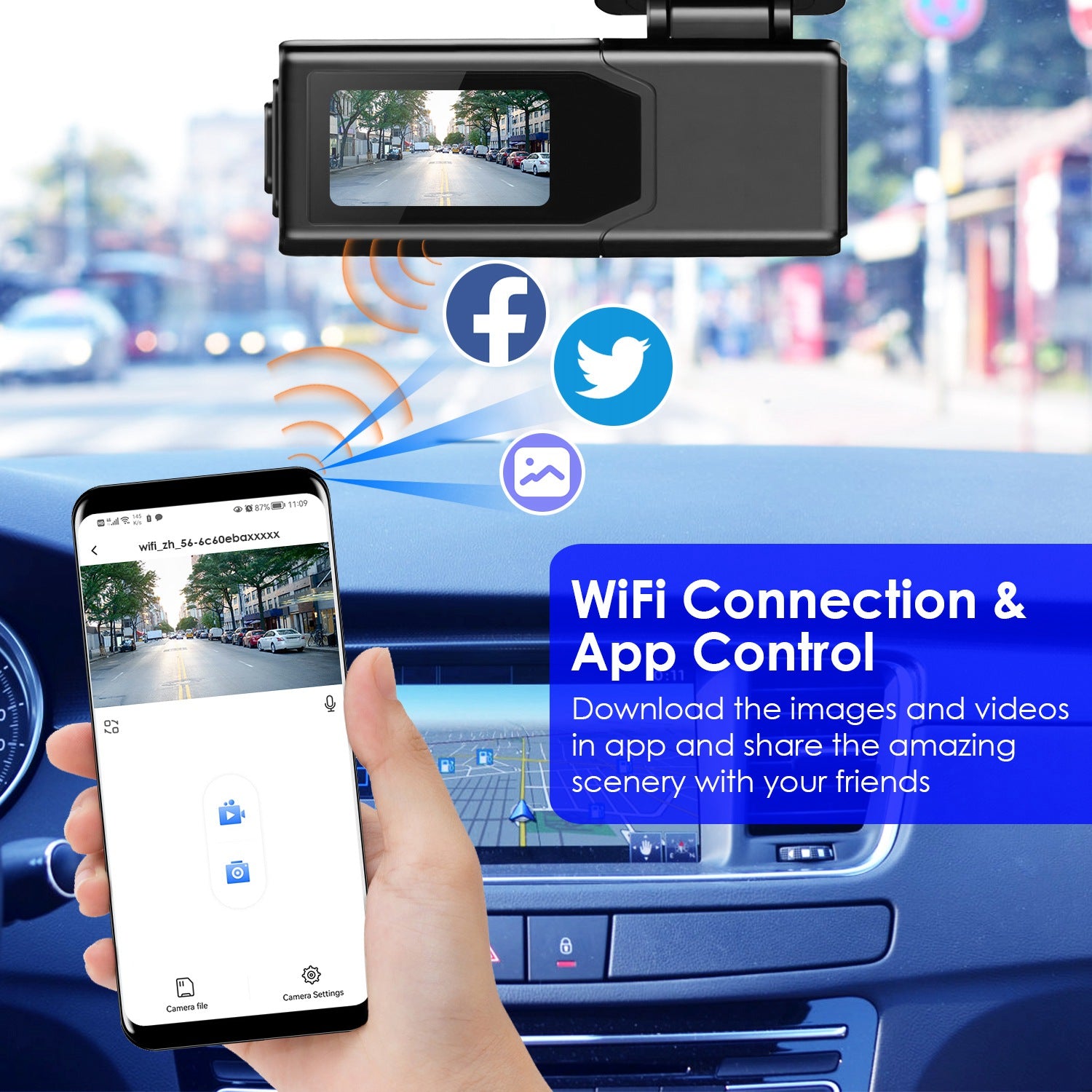 1Pc 2K HD avant Dash Cam pour voiture avec écran IPS vision nuit enregistrement inclus 32G