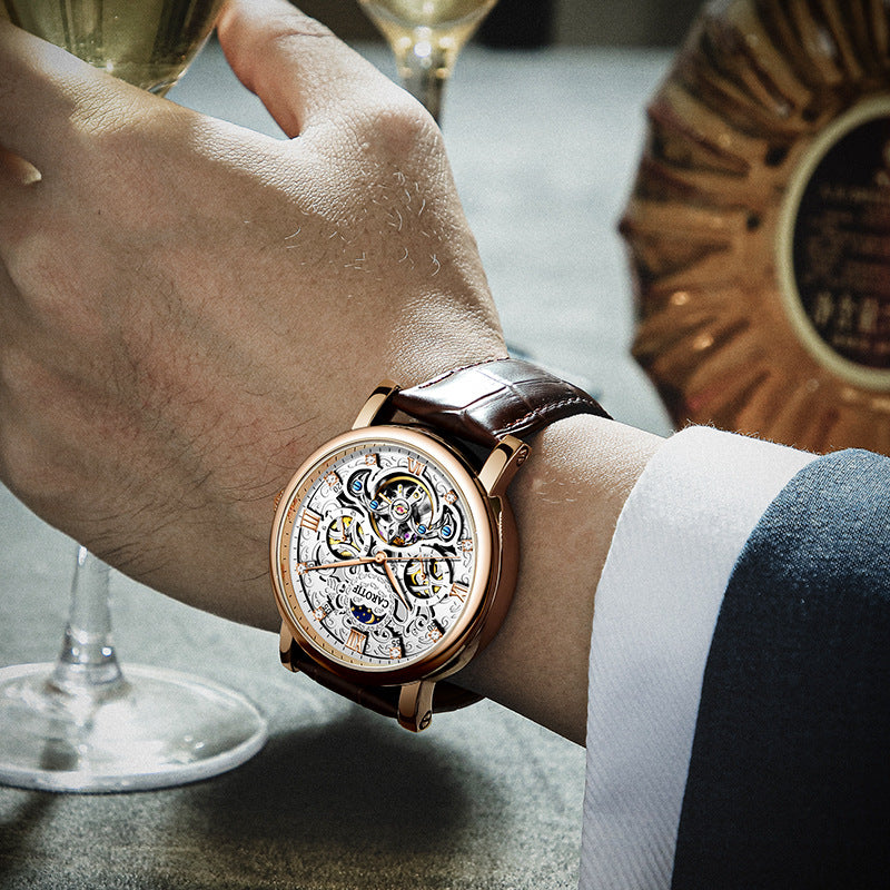 Montre en cuir lumineux Casual Business pour hommes
