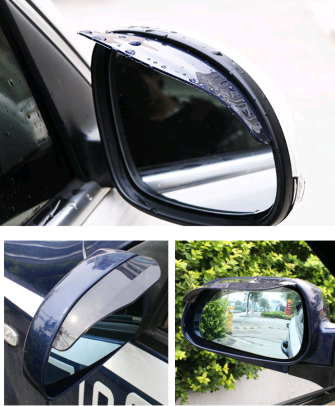 Voiture Vue arrière Miroir Protection contre la pluie Sourcils 2 pièces