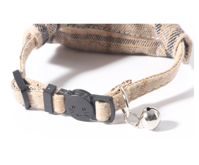 Bow Tie Cat Collar Bandana Breakaway Pet Collar Bandana avec Classic Plaid réglable Cat