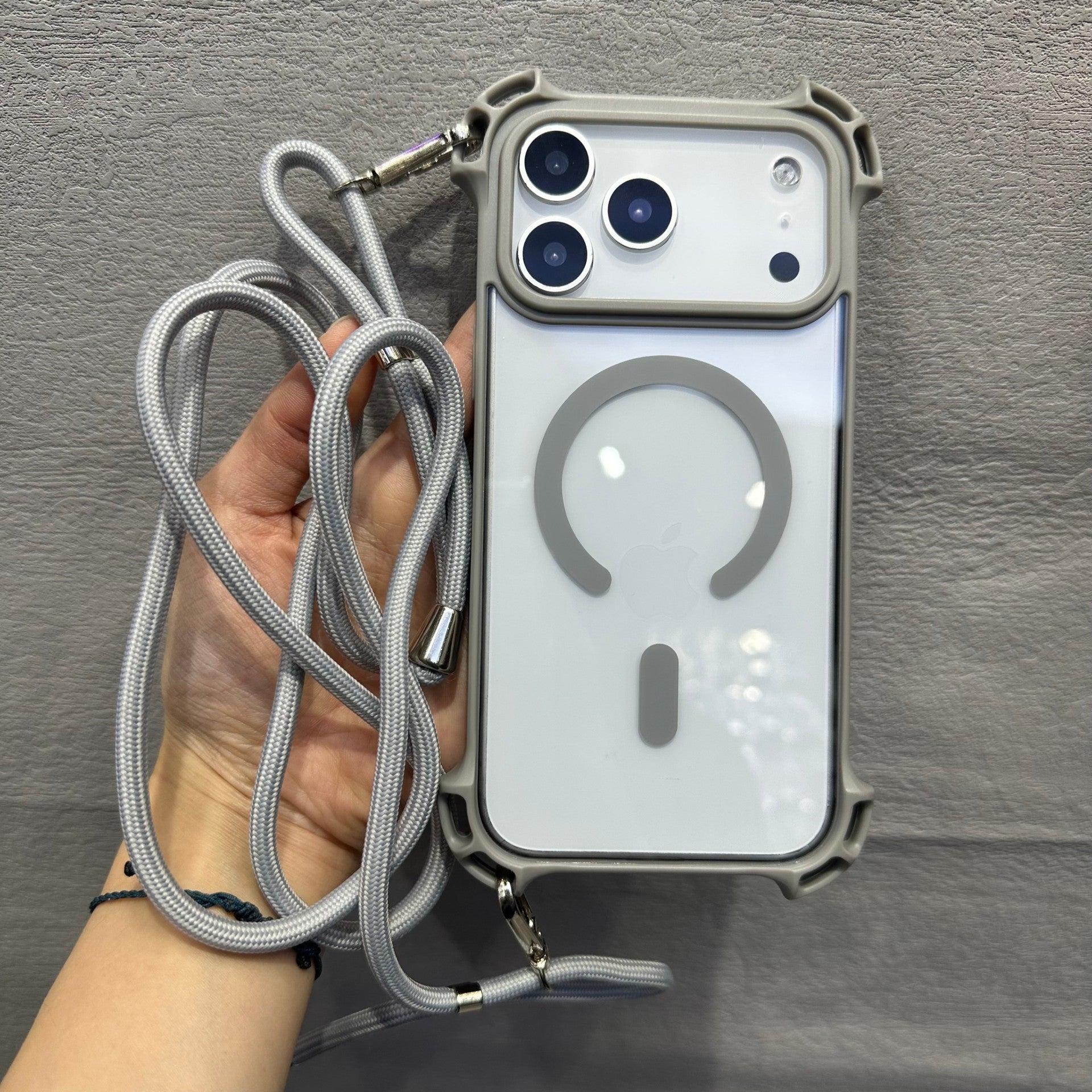 Magnétique Four Corner Drop Housse de téléphone avec une lanière diagonale
