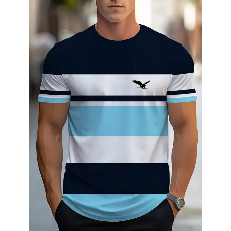 T-shirt homme à manches courtes Business Casual Series Impression numérique 3D