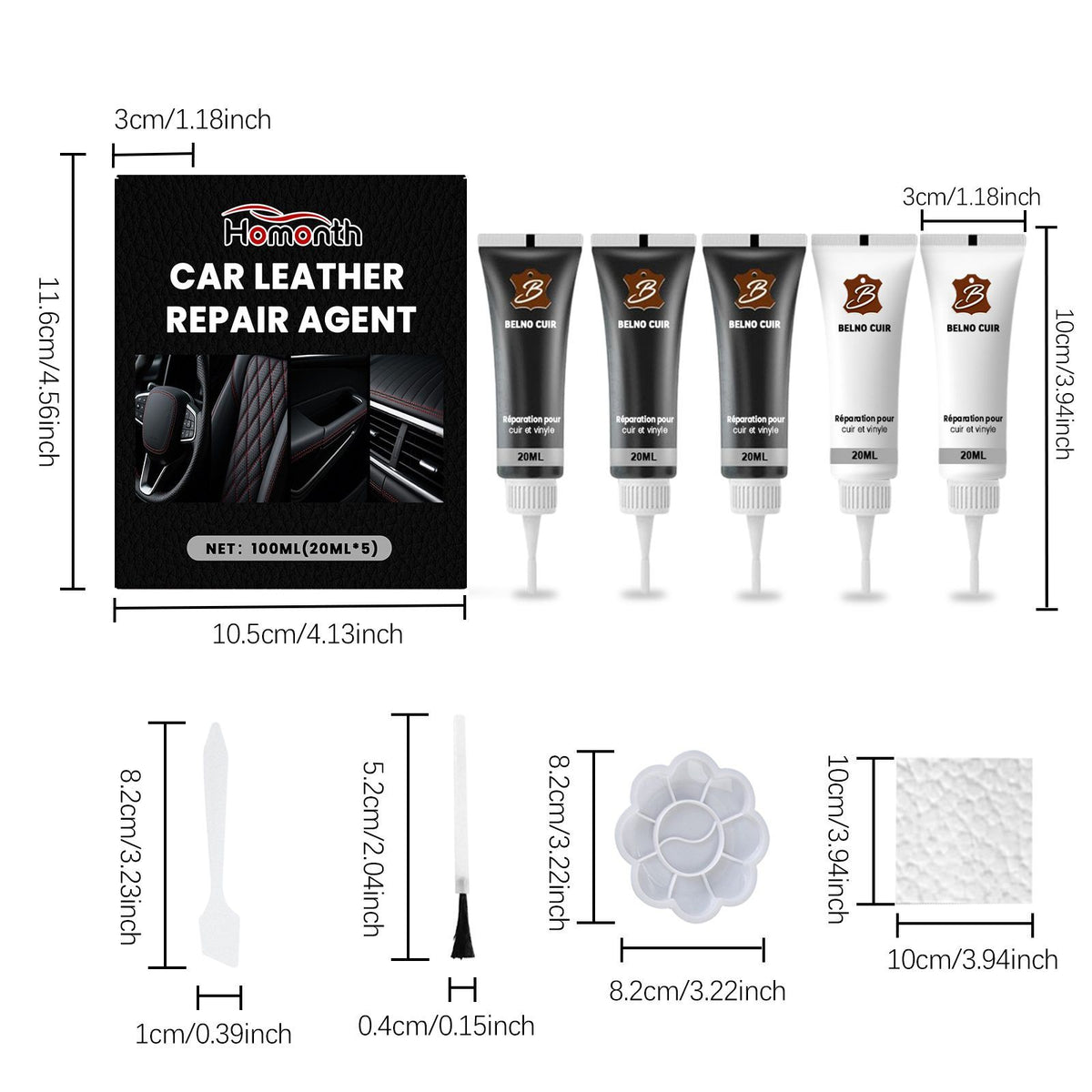 HOMONTH Kit de soins en cuir automobile
