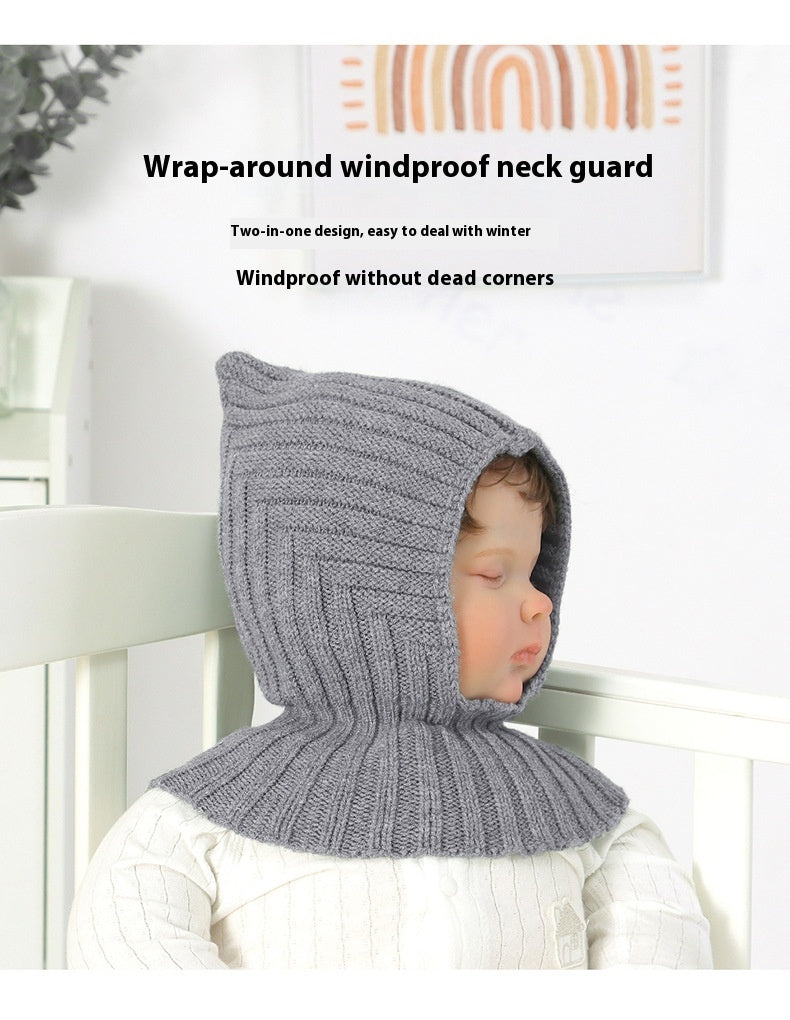 Chapeau bébé et bébé écharpe tout-en-un tenue chaude Casquette