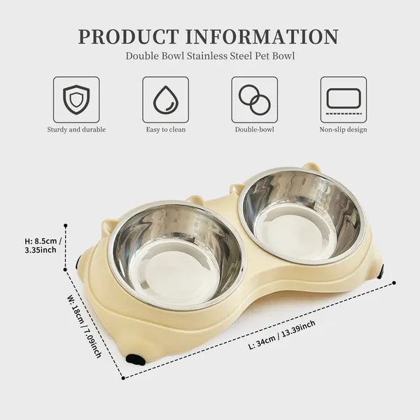 Base anti-dérapante Double Cat Food Bowl