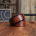 Ceinture en alliage d'épingle pour hommes avec style casual en cuir de vache