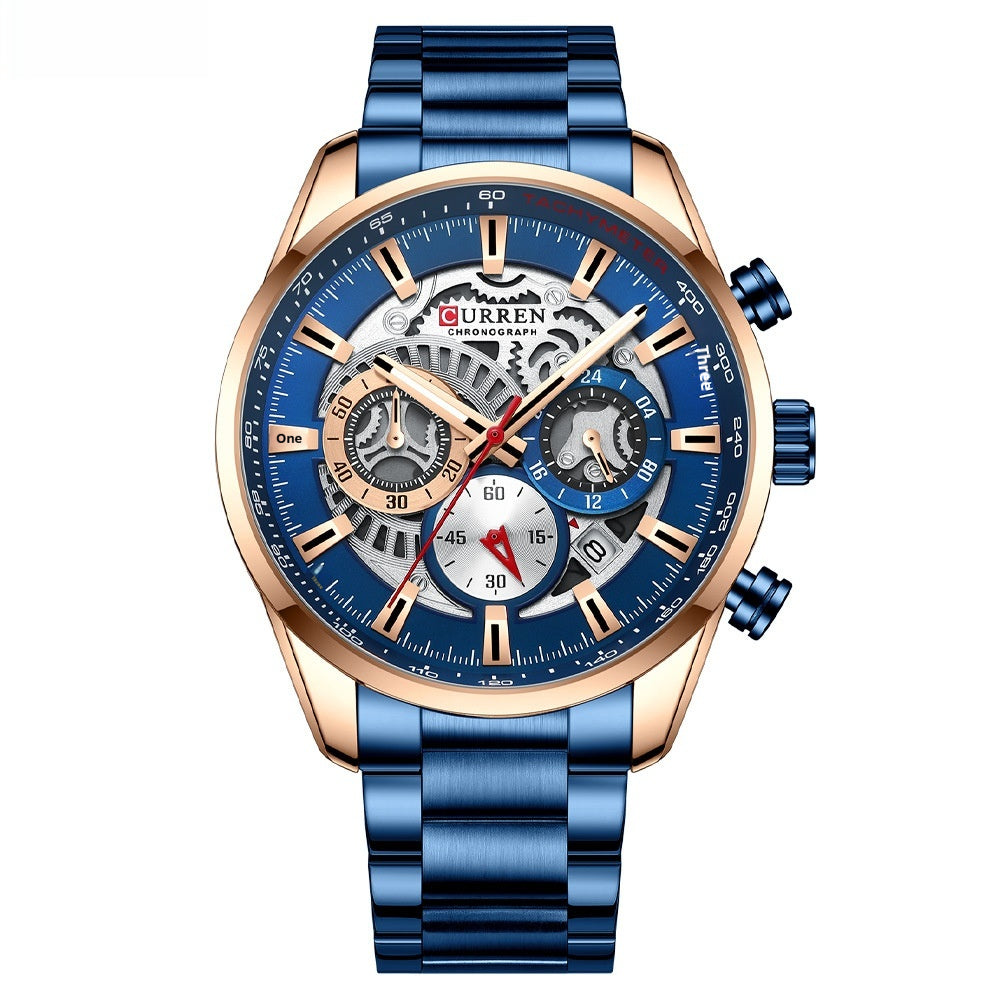 Montre de mode à six mains Quartz pour hommes