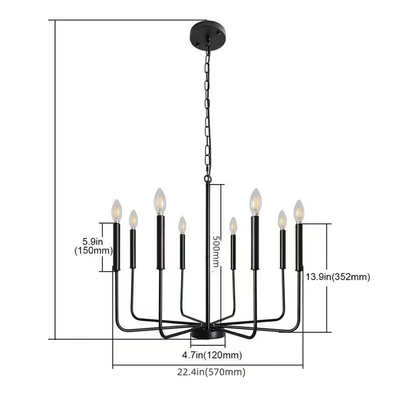 Moderne Simple et léger Luxury American Wought Iron Chandelier