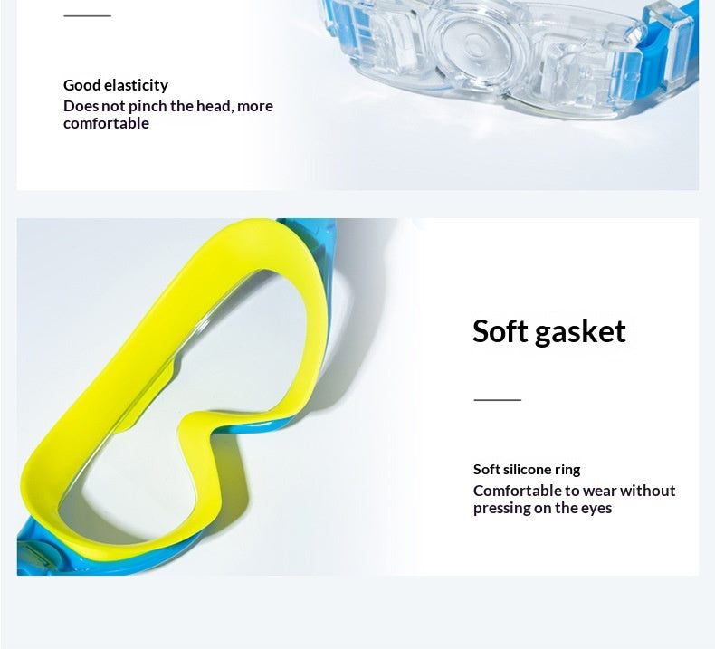 Enfants Haute définition imperméable Anti-fog Gants de bain monopièce avec grands cadres