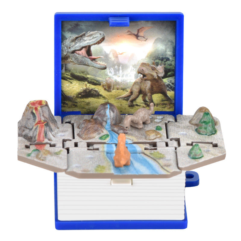 3D Dinosaur Pop-up Livre Porte-clés Enfants Jouet créatif de décompression