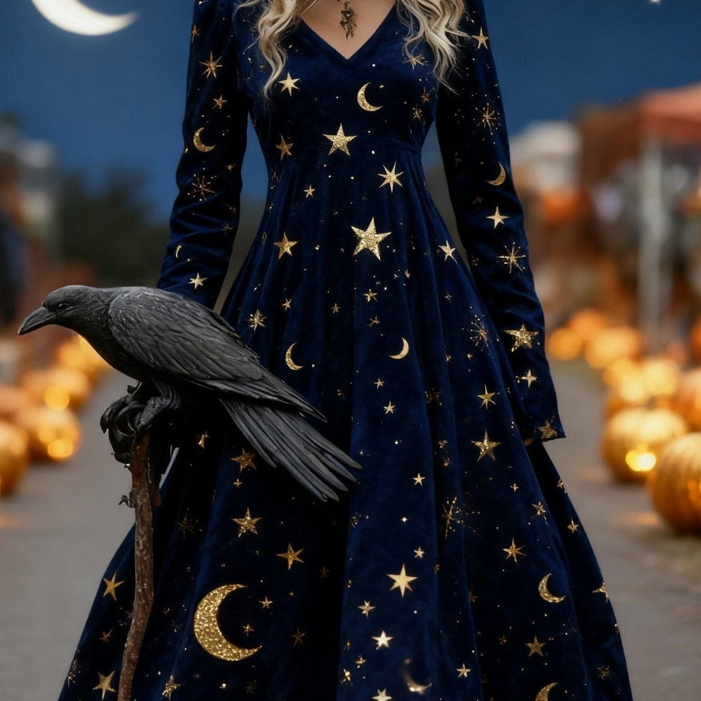 Arrivée d'automne Robe en V-Neck souple