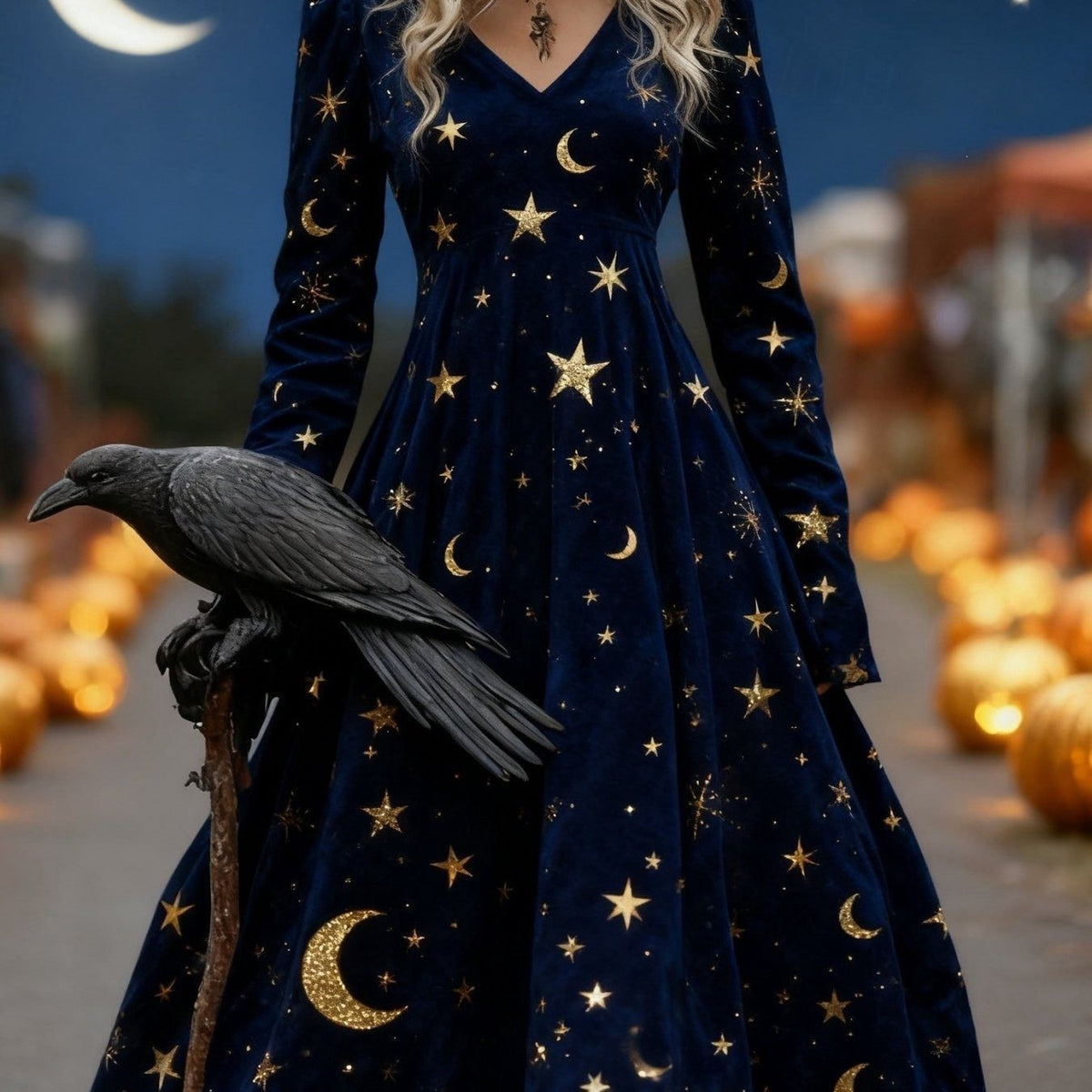 Arrivée d'automne Robe en V-Neck souple