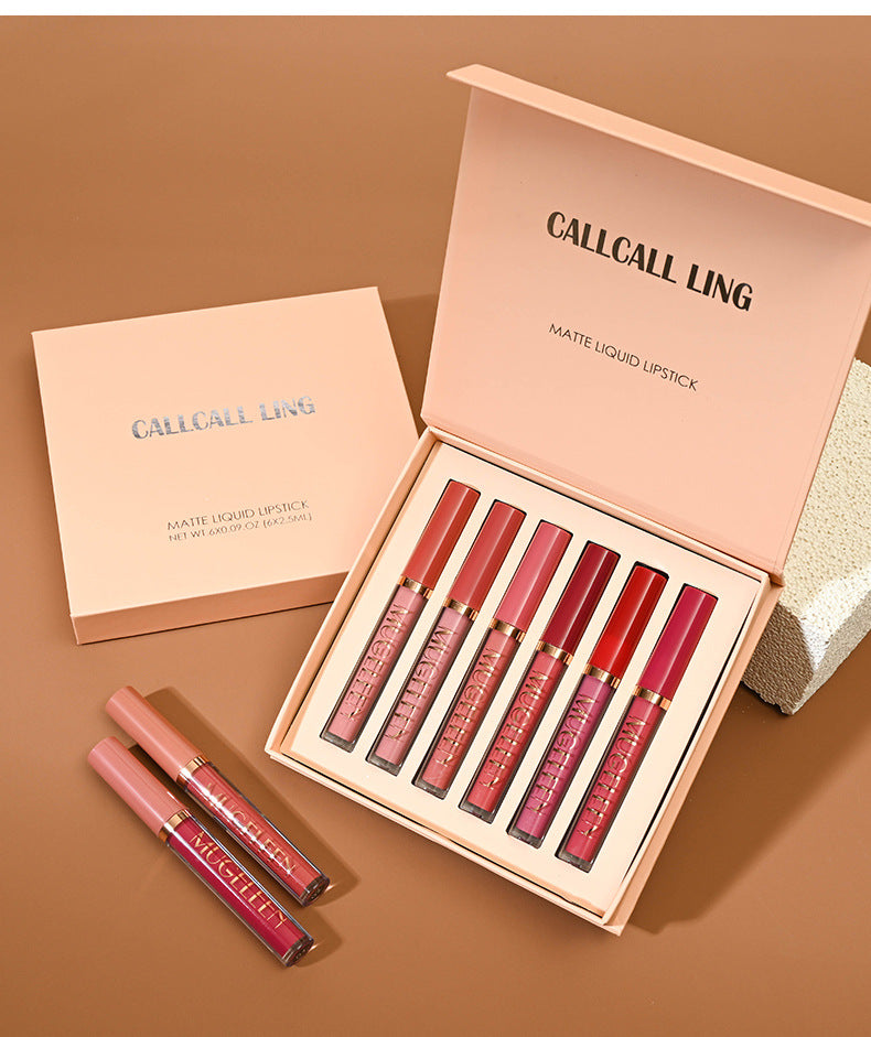 APPELEZ LING Transfer-Proof Velvet Matte Liquid Lipstick Set - 6 Piece Set