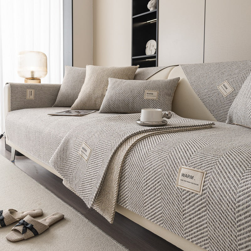 Imitation Coton et Lin Four Seasons Universal Non-slip Canapé Couverture