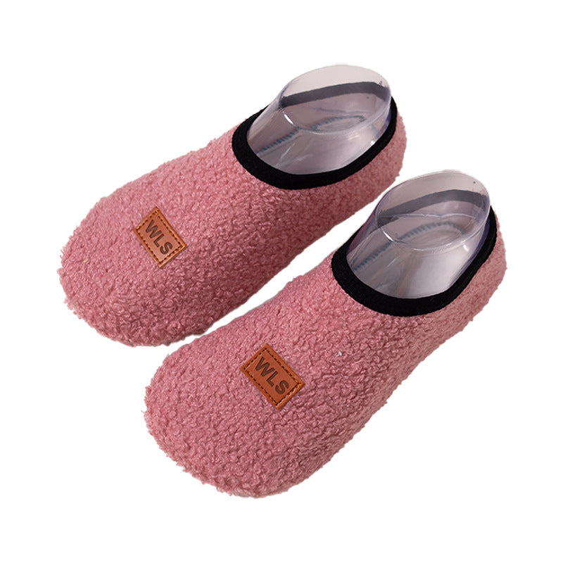 Chaussettes de sol doublées de polaires Chaussures et chaussettes intérieures non glissantes