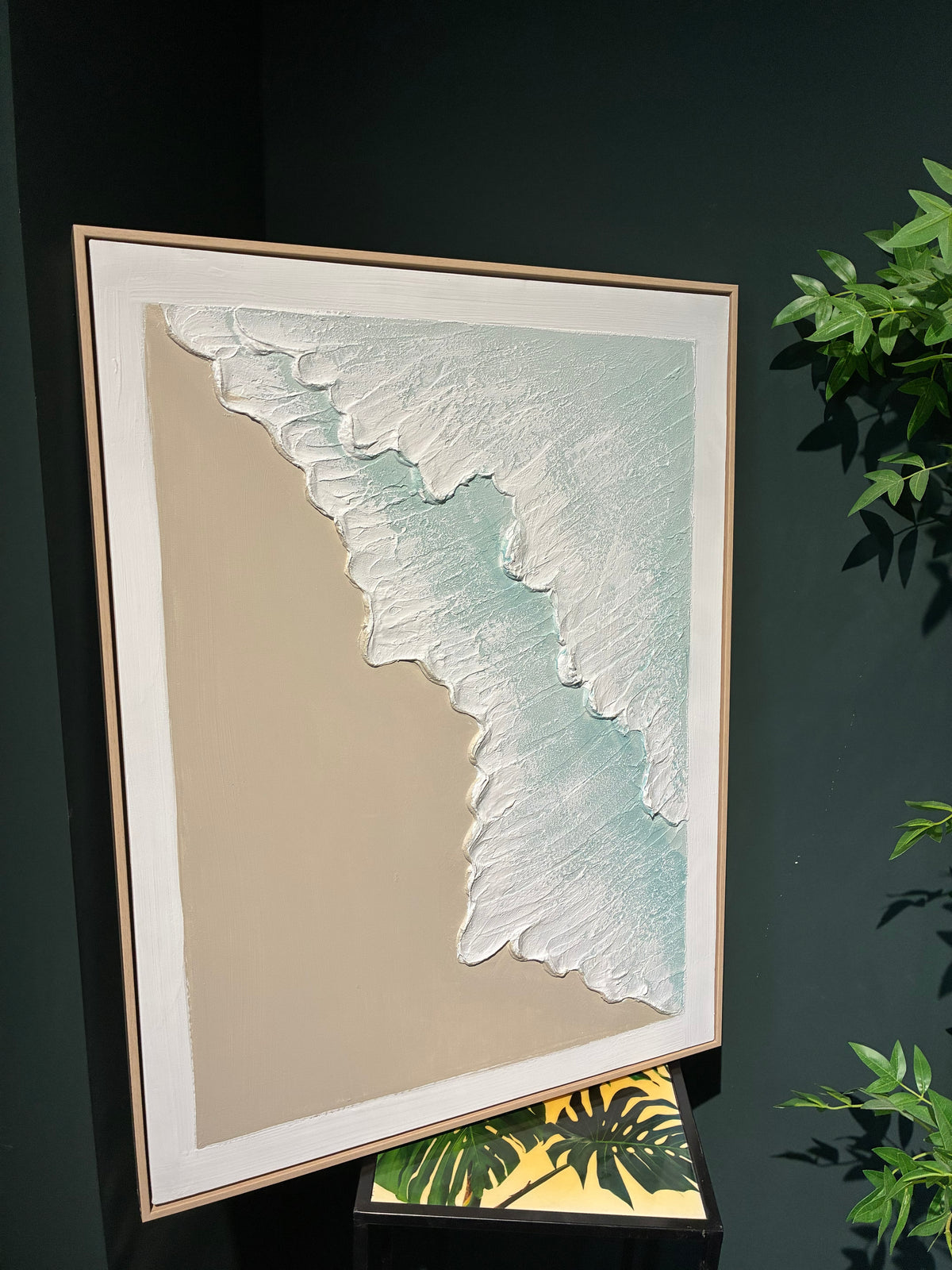 24x32 Ensemble de 2 Art mural de vague d'océan encadré