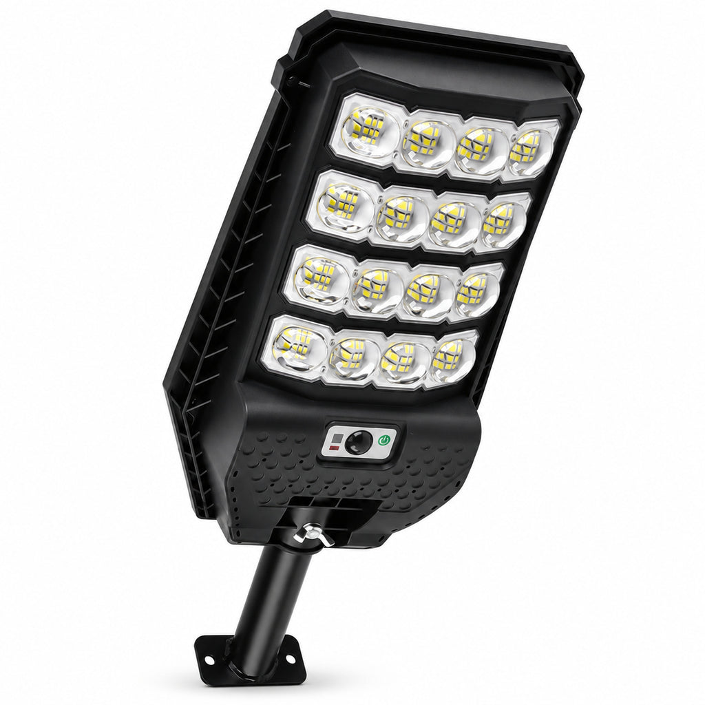 Solar Powered Motion Sensor Outdoor Light W7208 4 Noir pour Garden Yard Street Wall LED