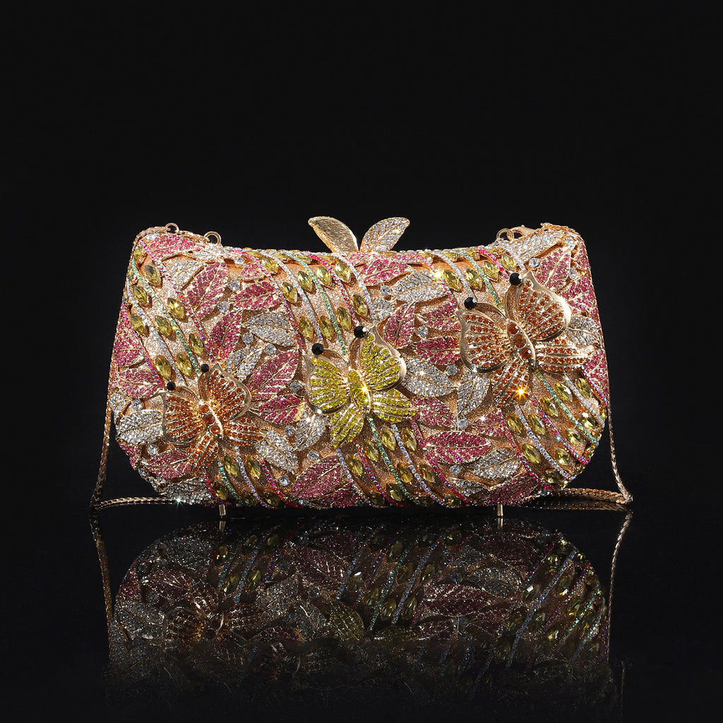 Sac de soirée en strass de bouteille de champagne brillant brillant haut de gamme