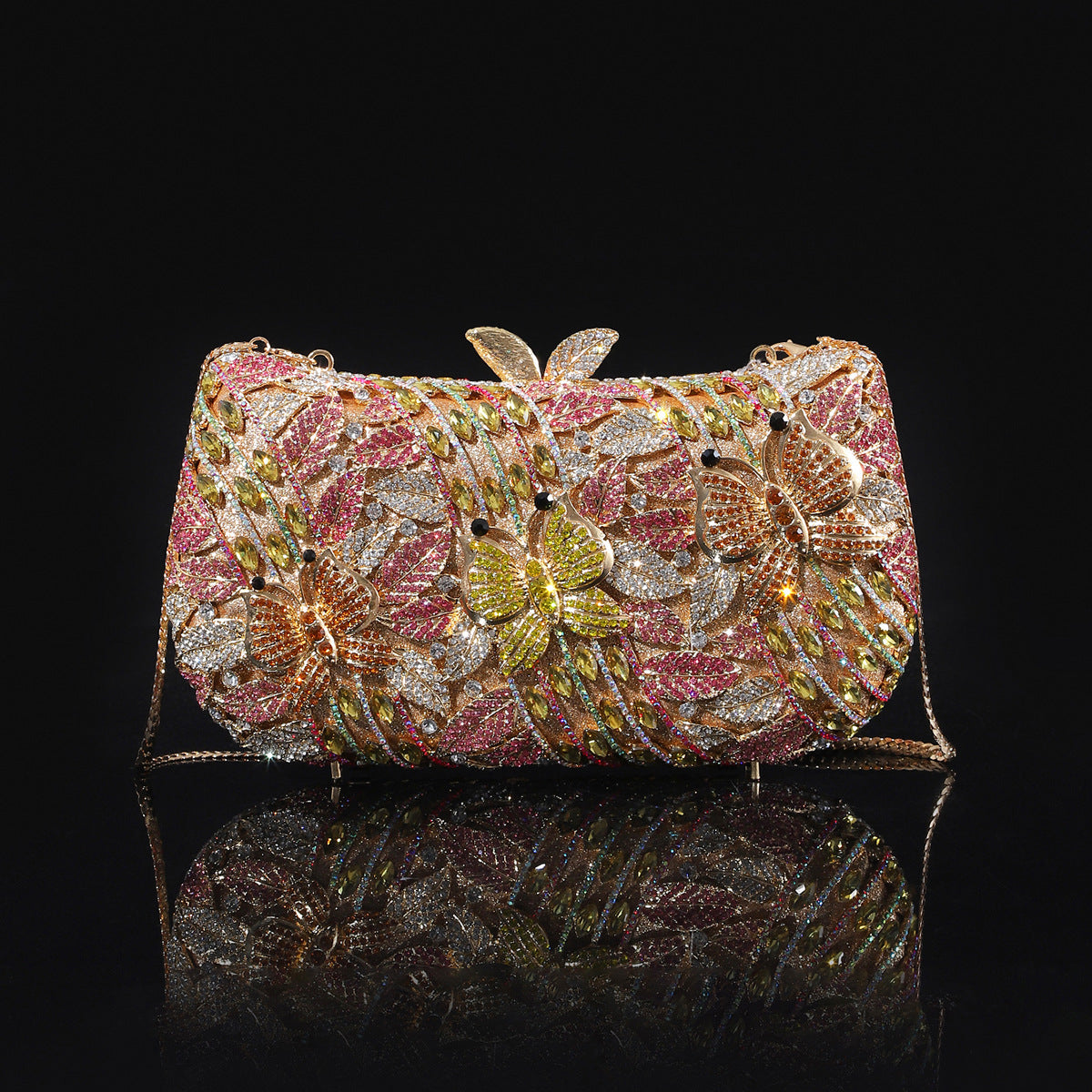 Sac de soirée en strass de bouteille de champagne brillant brillant haut de gamme