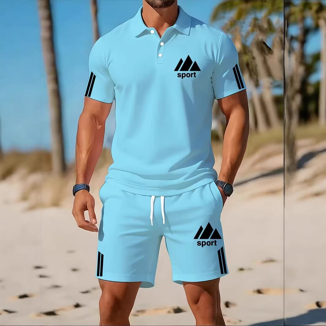 Hommes Summer Golf Polo Casual Set