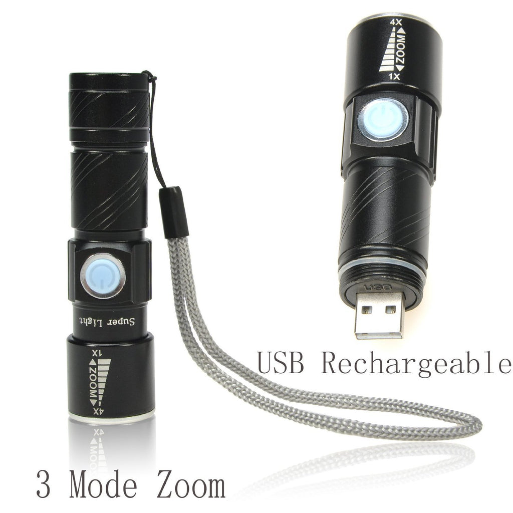 Mini rechargeable aluminum flashlight