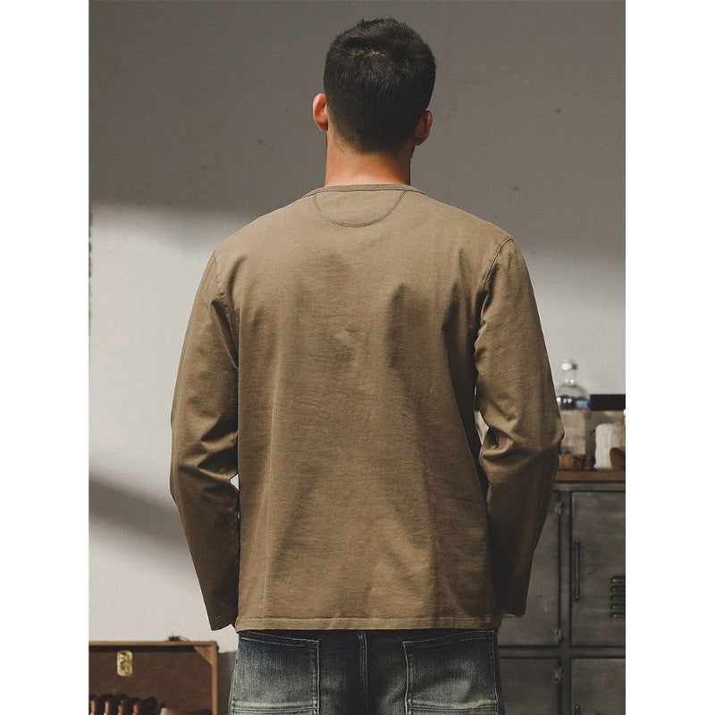 T-shirt retro à manches longues pour hommes