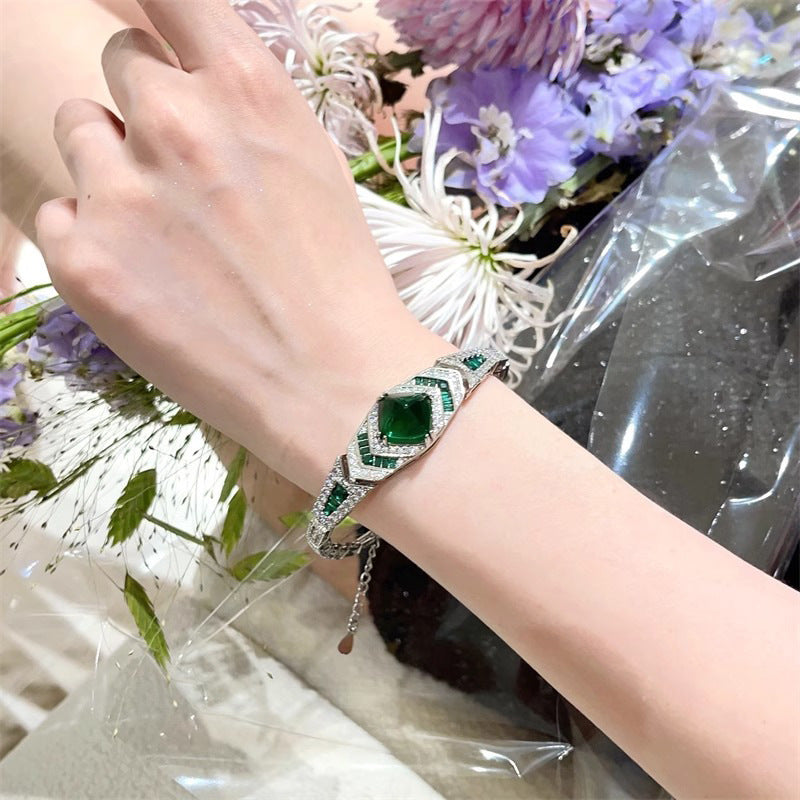 Bracelet Retro Zircon Emerald pour femmes