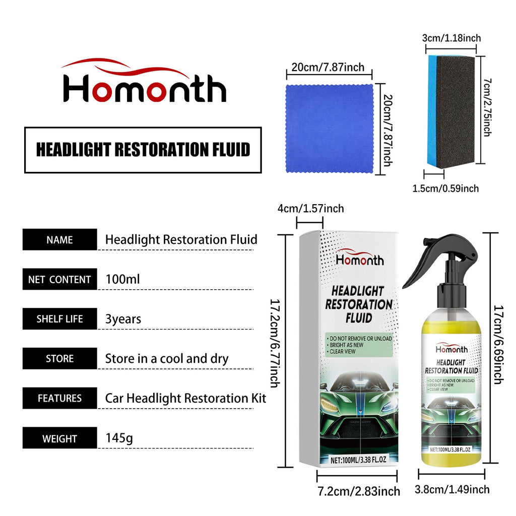 HOMONTH Automotive Headlight Lens Care Kit