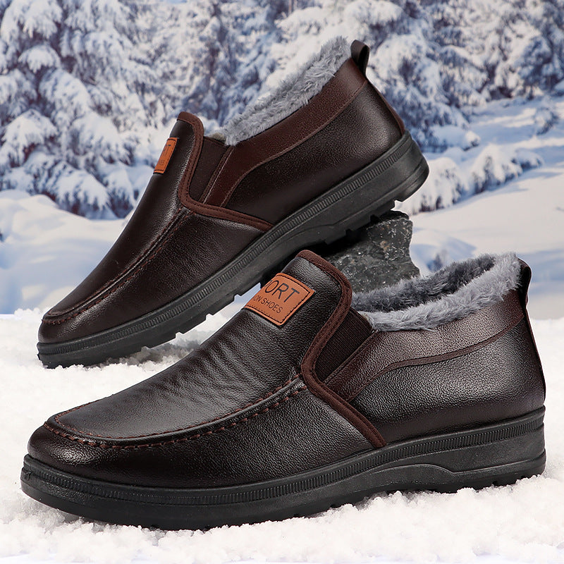 Chaussures vieux Beijing pour hommes avec doublure en polaire extra épais et chaud