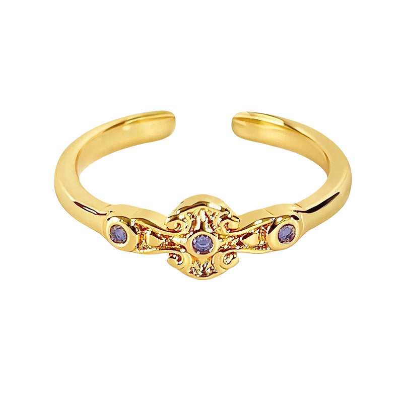 Femme Vintage Style de cour or Tone bague ouverte