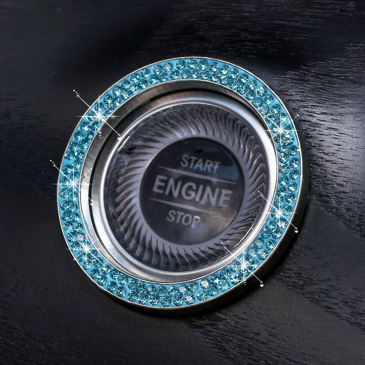 Stickers Anneau décoratif à un bouton de voiture incrusté de diamant Femmes