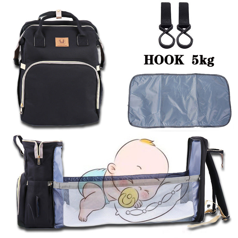 Pliage de la mode de crèche Maternelle et bébé Grande capacité Double épaule sac à dos papa