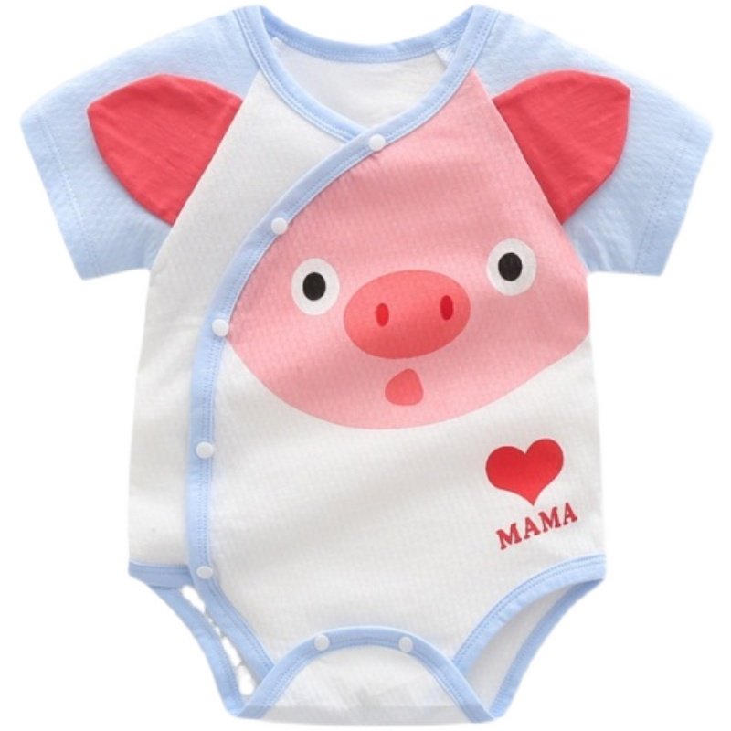 Versatile baby print bodysuit with short sleeves