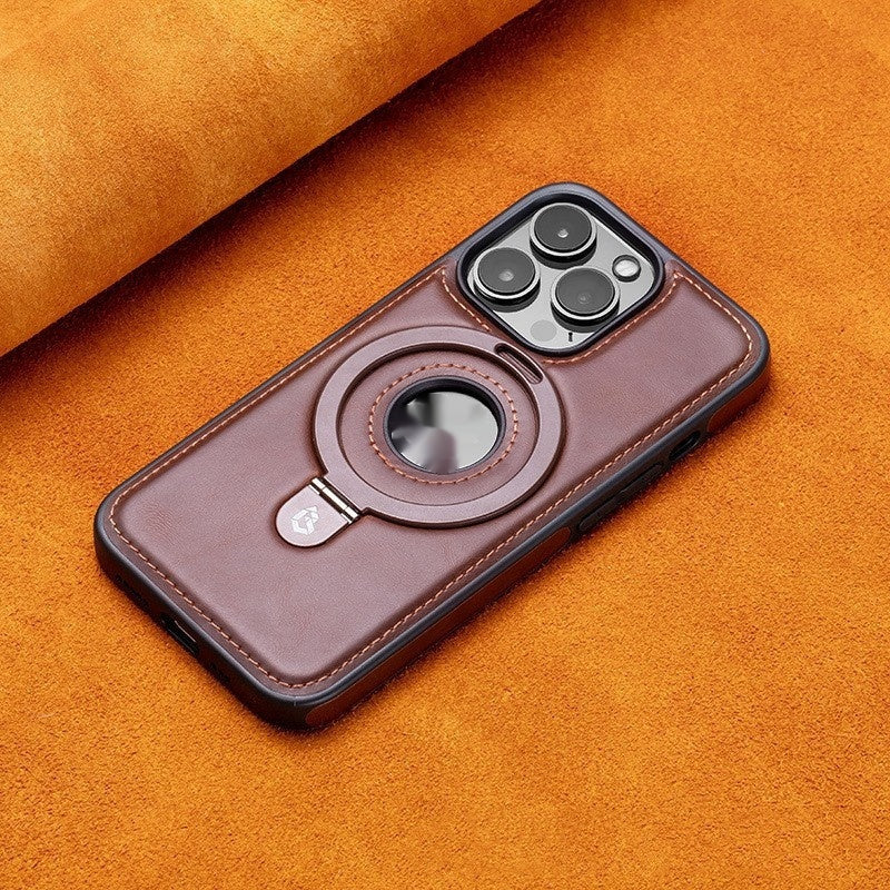 Applicable 16ProMax Magnetic Bracket Phone Case Business Leather Case Protection Case