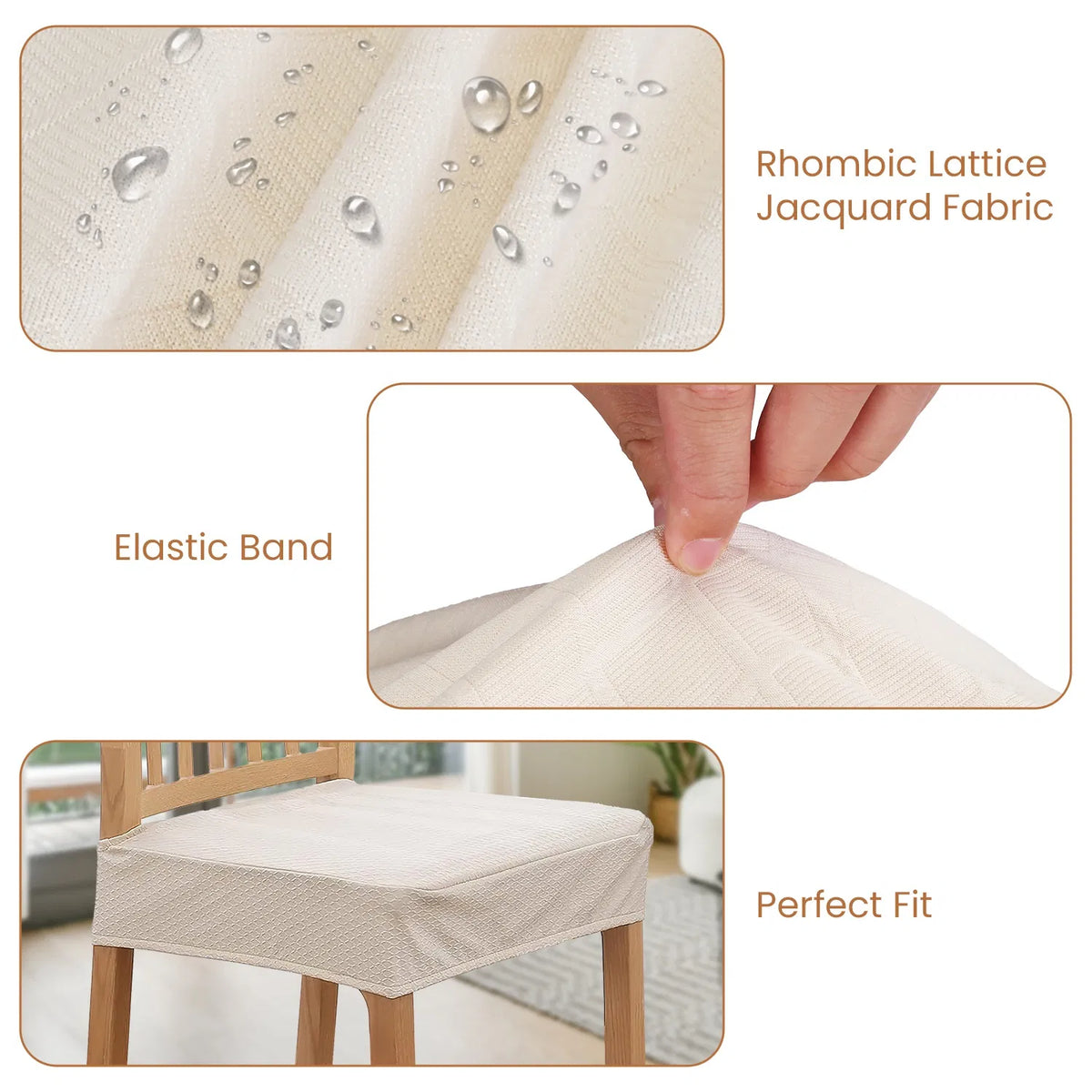4Pack étanche chaise à manger Slipcovers chaise étirante assise Slipcovers amovible lavable