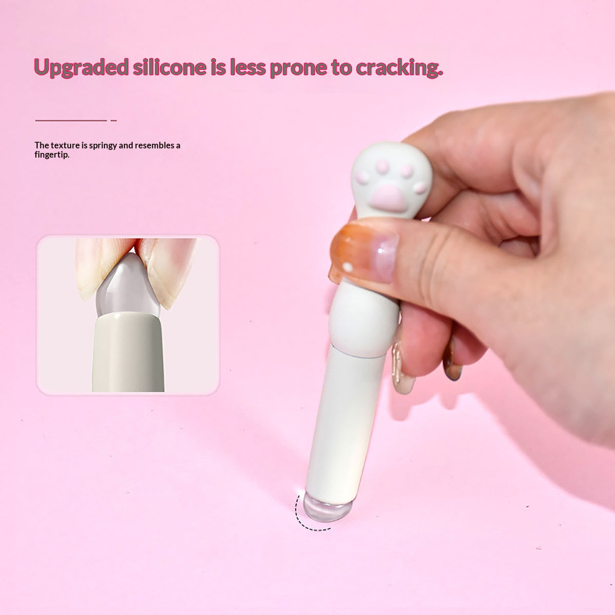 Couvercle Équipé Pas de résidu Round Tip Cute Cat Paw Silicone Lip Brush