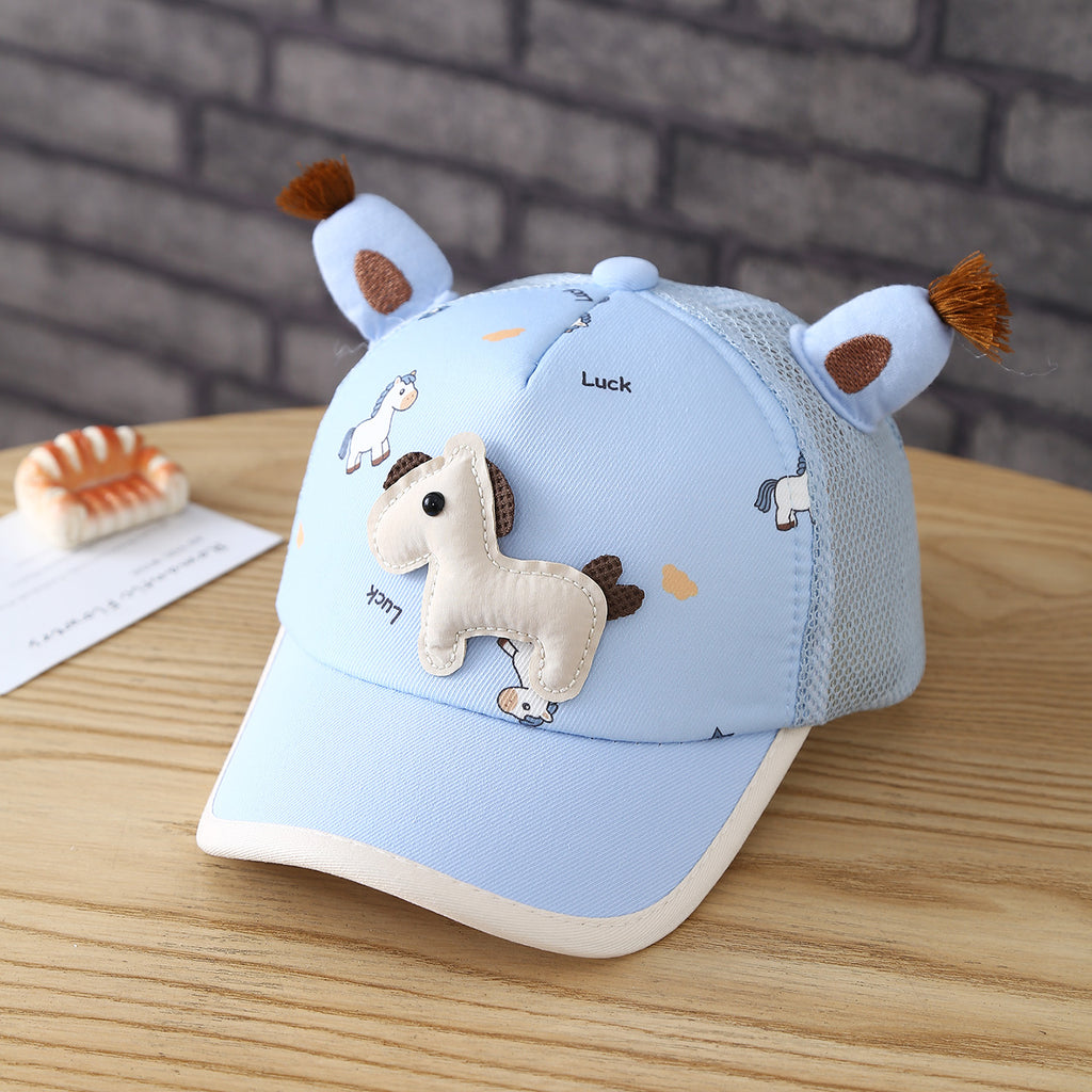 Chapeau d'été pour enfants en peluche de poney tissu respirant protection solaire Casquette de baseball