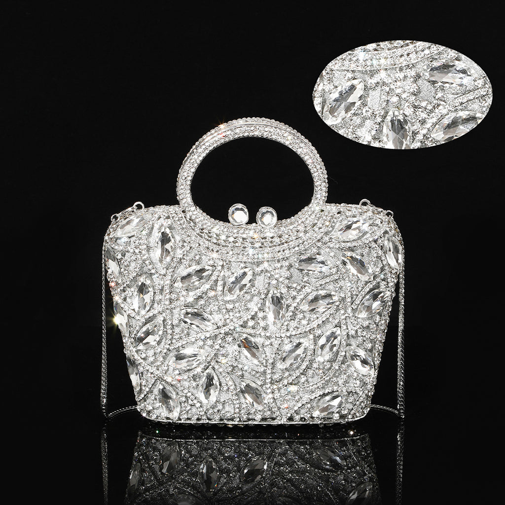 Sac de soirée en strass de bouteille de champagne brillant brillant haut de gamme