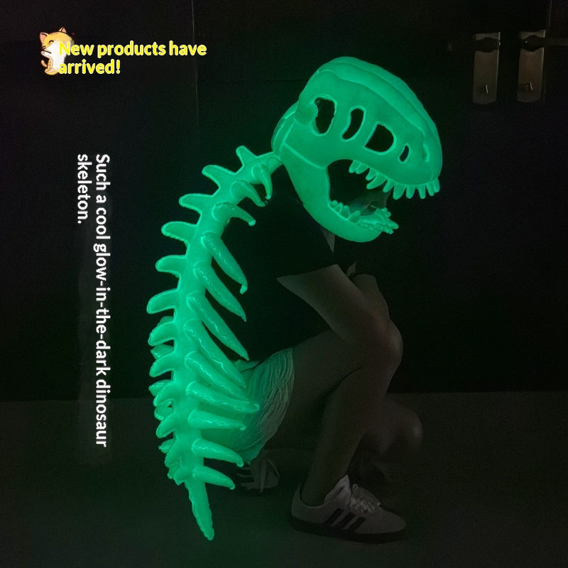 Ensemble de masque de squelette de dinosaure avec peluche
