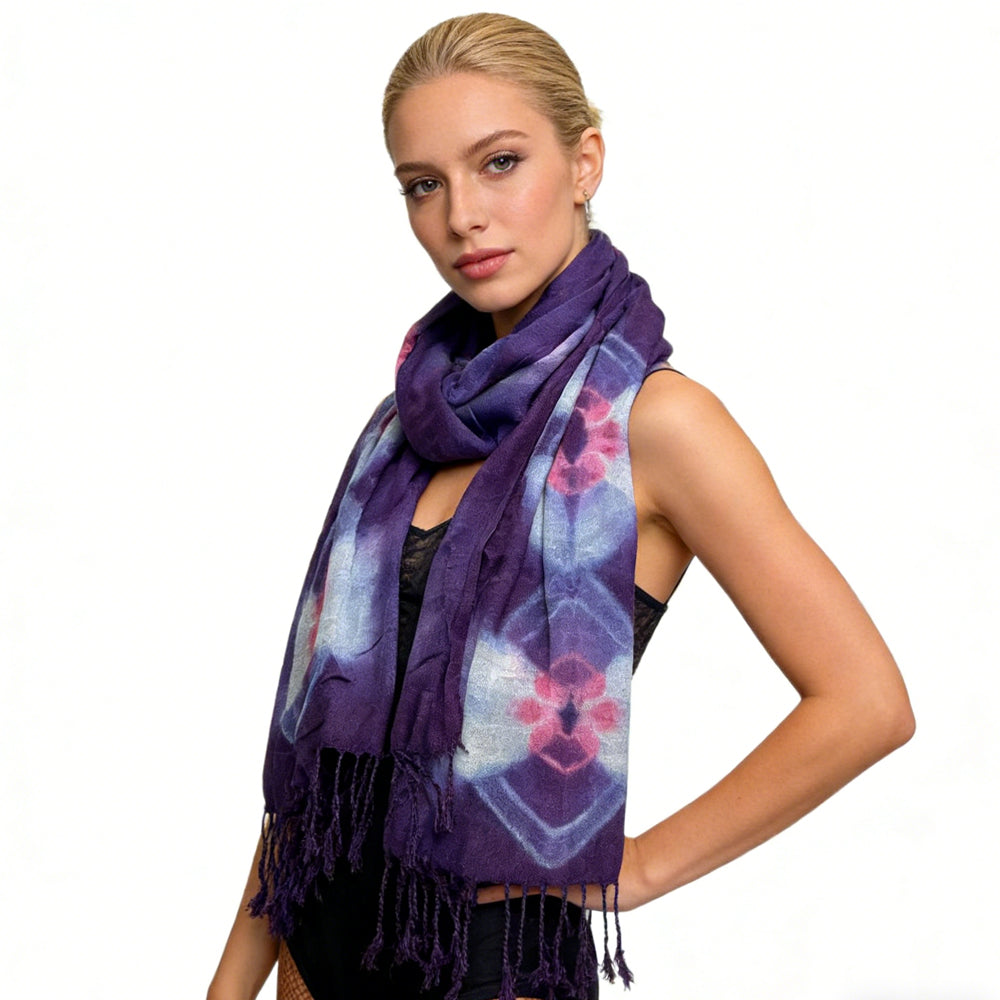 2pcs Lilac Purple Tassel Scarf
