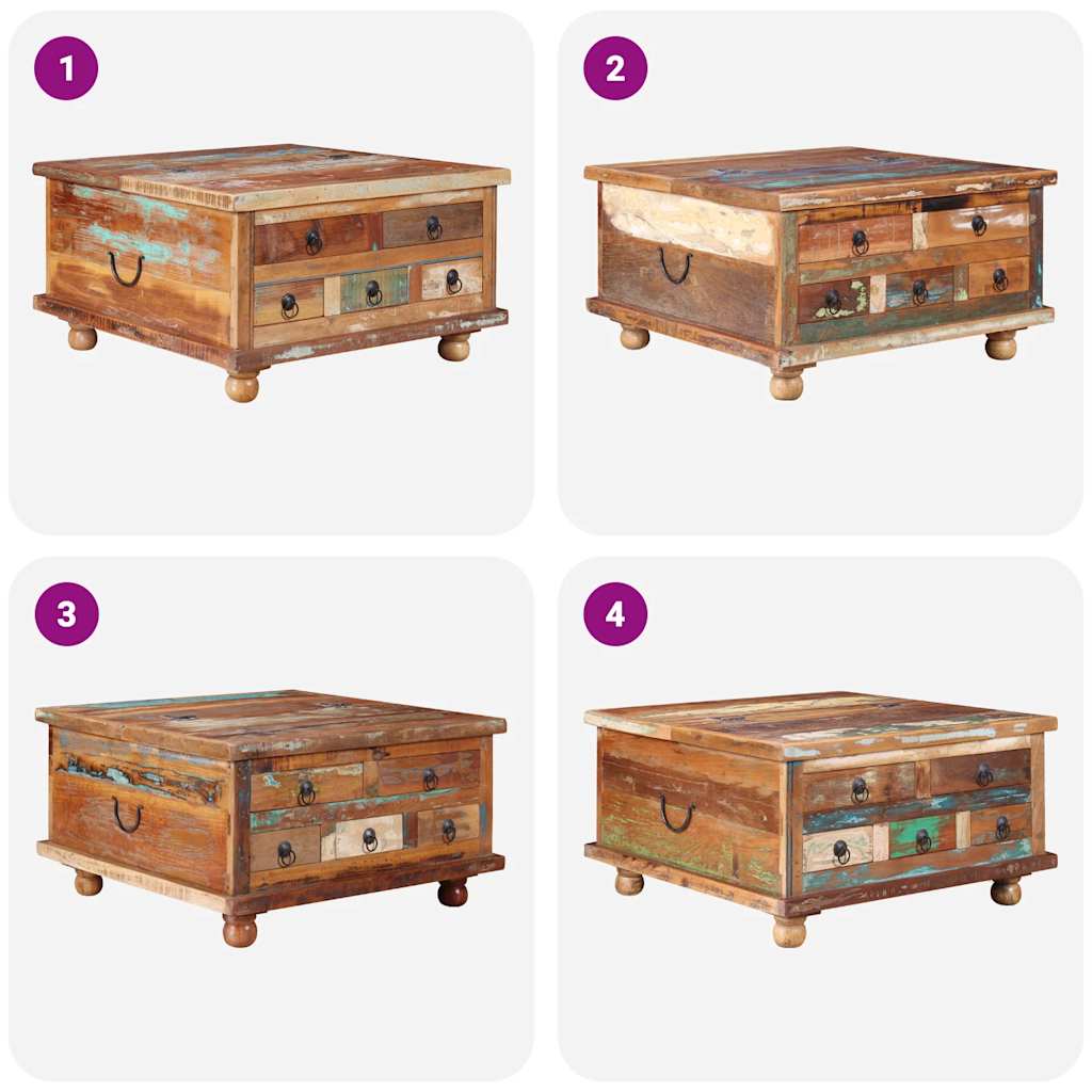 Table de café Bois recuit 70x Table de café Bois de mangue dure
