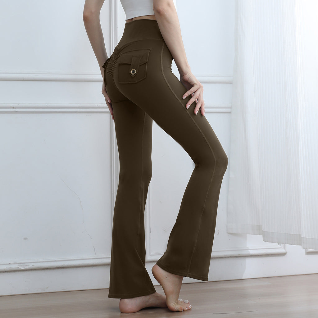 Pantalon de yoga à haute capacité de poche de pêche pour les femmes pour l'automne Et l'hiver