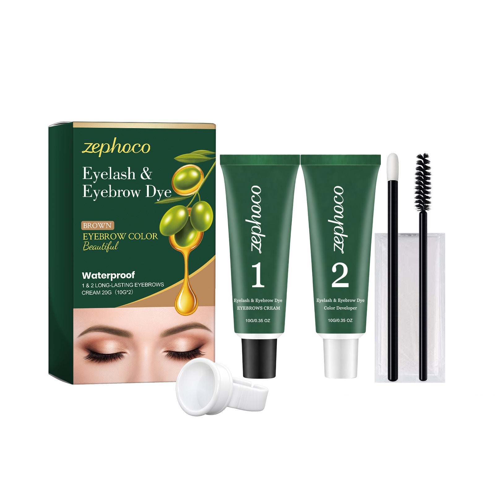 Ensemble de colorant naturel extrait des sourcils et des cils