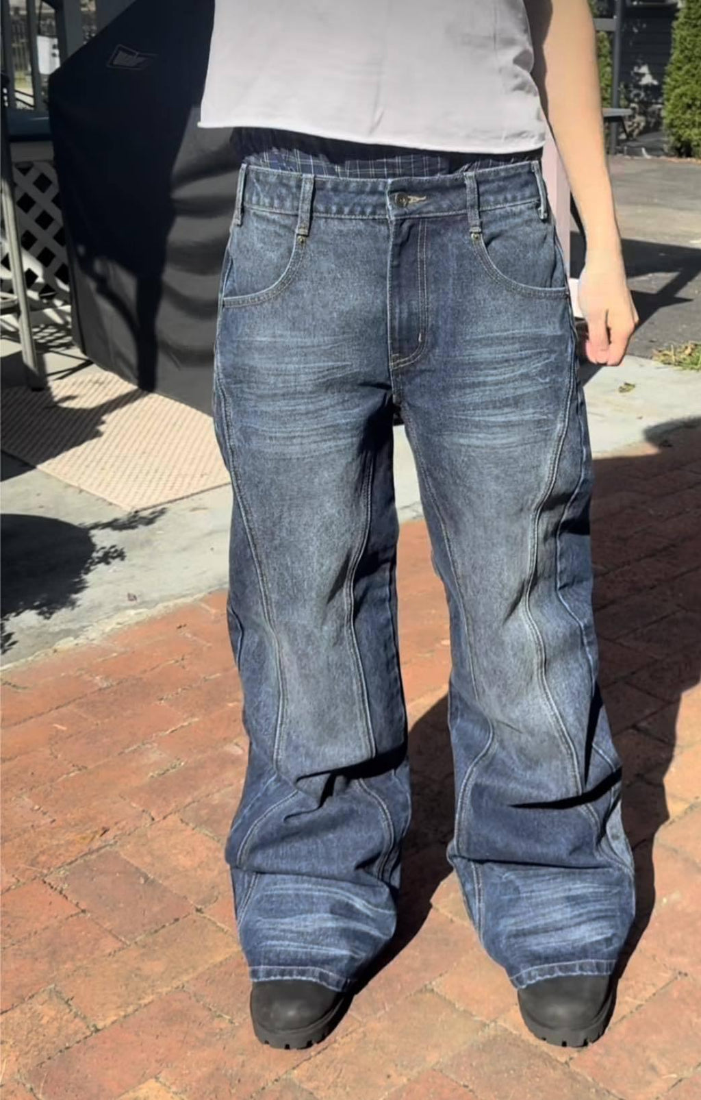 Hommes Vintage Lavé Jeans dérangés