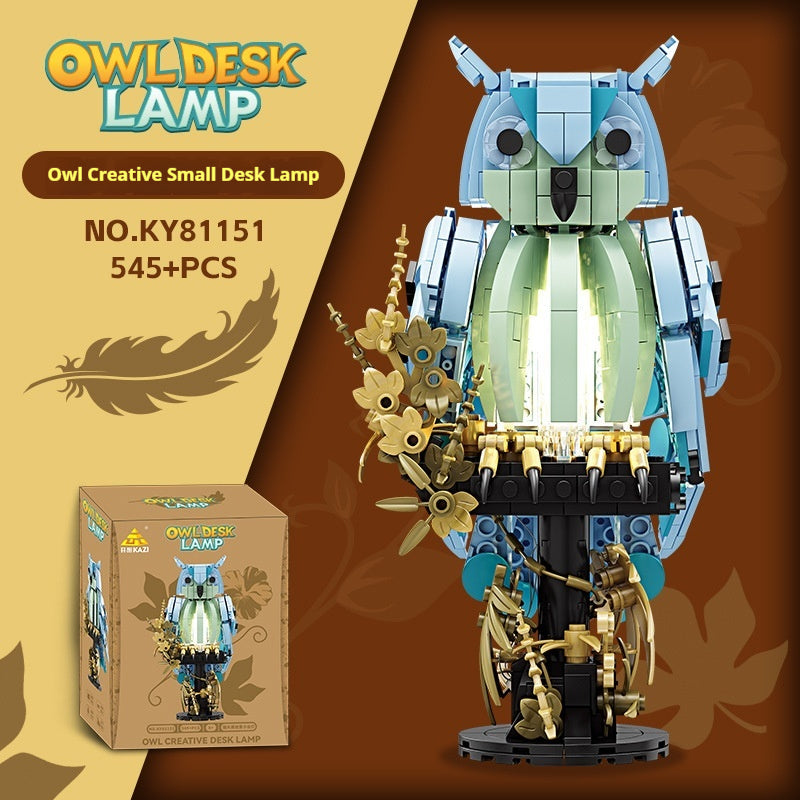 Bâtiment Block Owl lampe de table ornement enfants Assemblage éducatif jouet