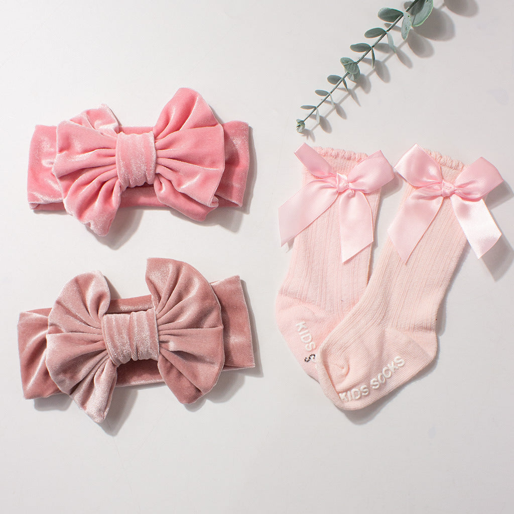 Bandeau et chaussette pour bébé Velvet