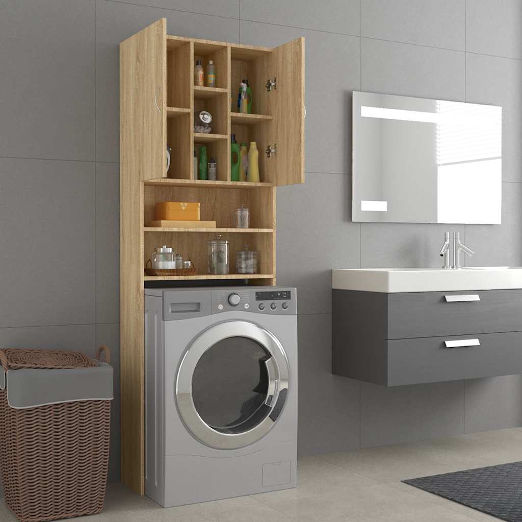 Cabinet machine à laver Sonoma chêne 64x25