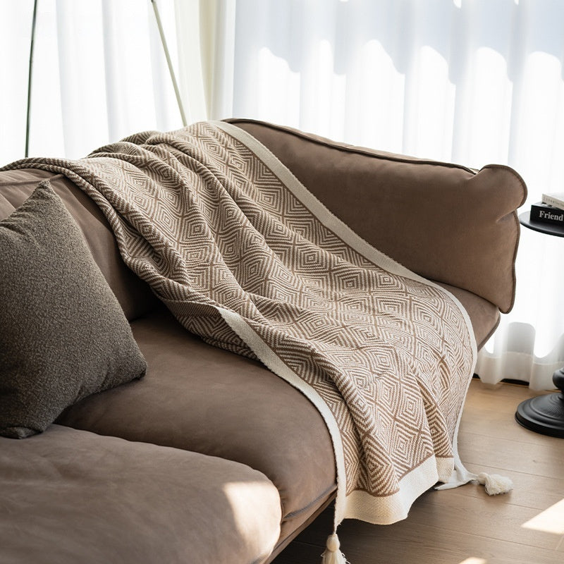 Couverture Kaki Knitted Blanket Air conditionné Couverture Casual Salle de modèle Couverture Canapé