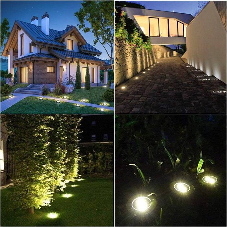 LED Solar Underground lumière imperméable à la couleur changement de jardin lampe enterrée