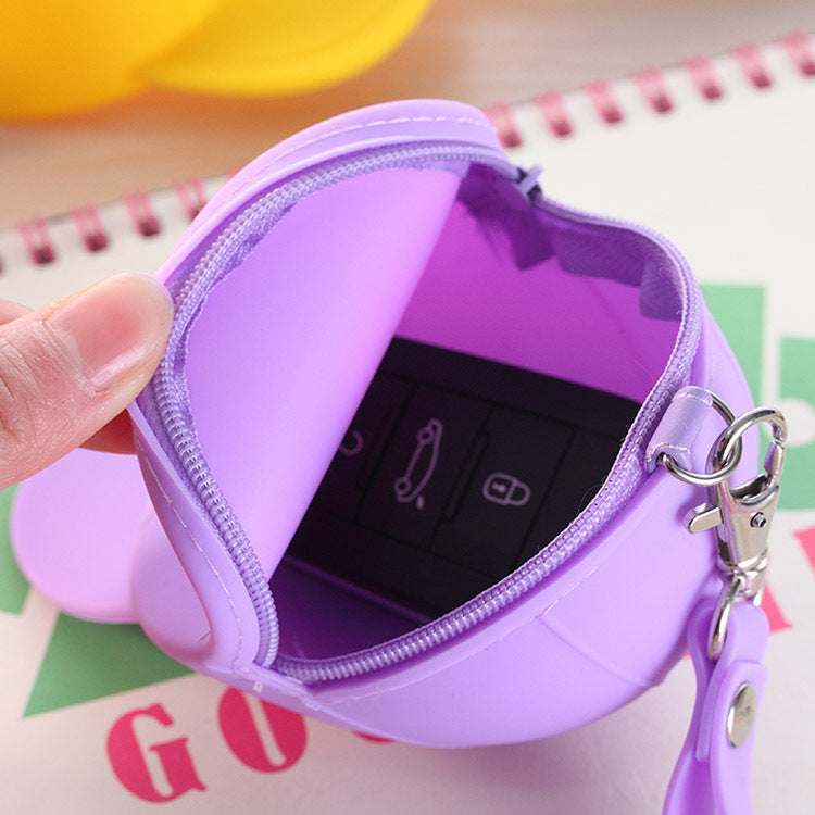 Mignon dessin animé chapeau couleur couleur Silicone Coin Purse